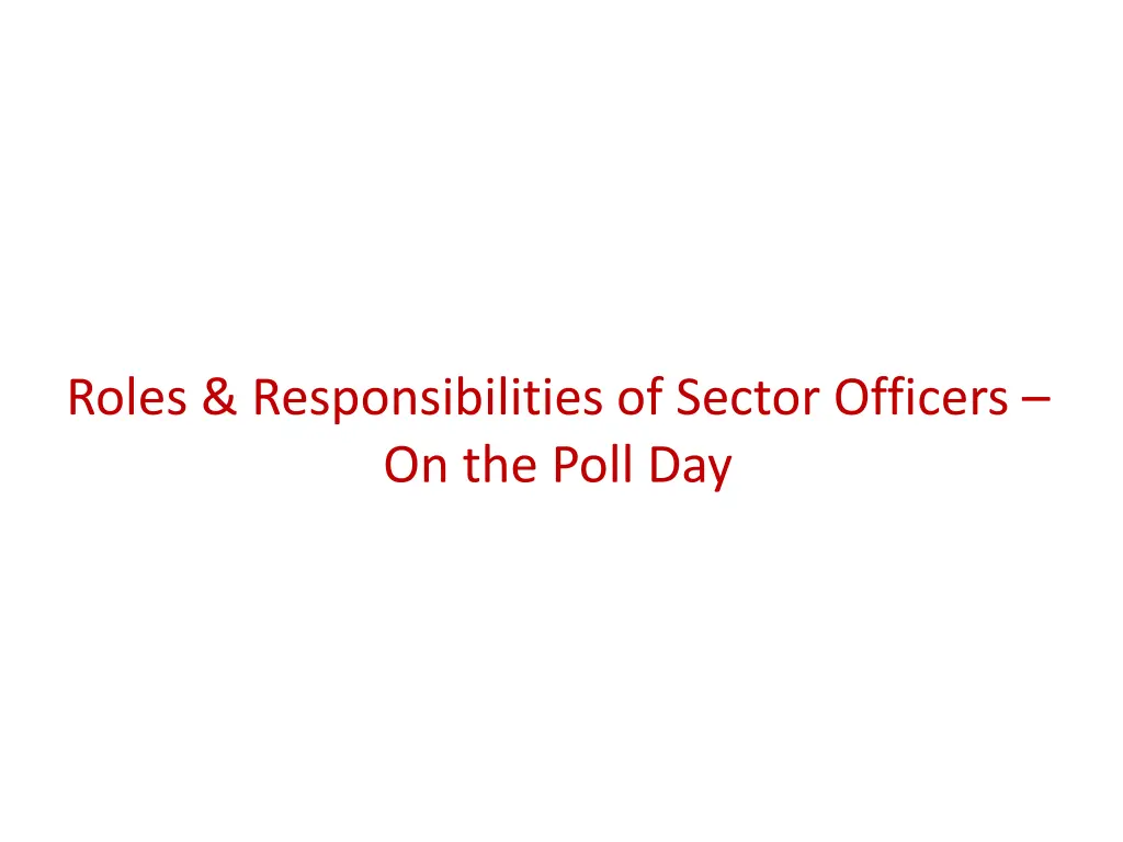 roles responsibilities of sector officers 2