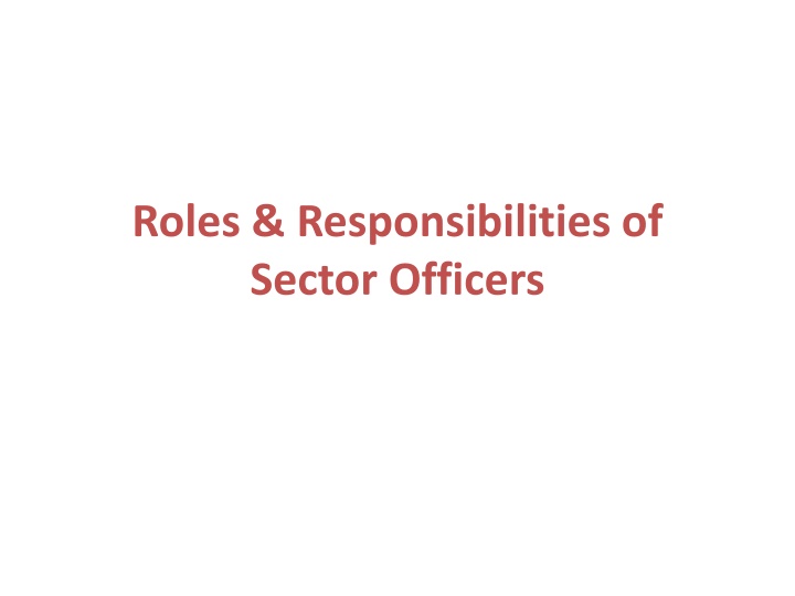 roles responsibilities of sector officers