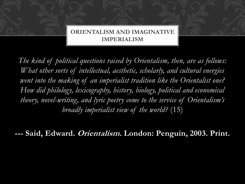 orientalism and imaginative imperialism