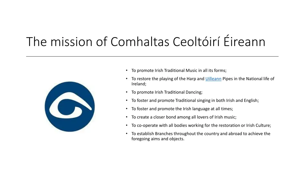 the mission of comhaltas ceolt ir ireann