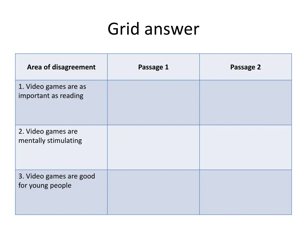 grid answer