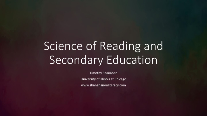 science of reading and secondary education