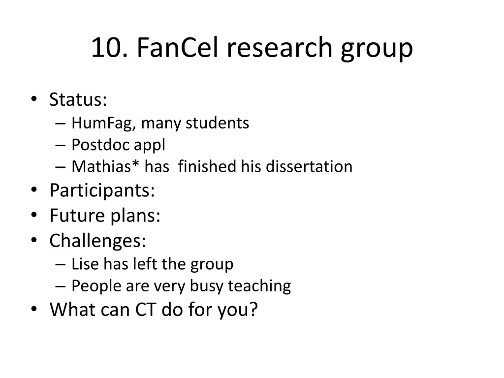 10 fancel research group