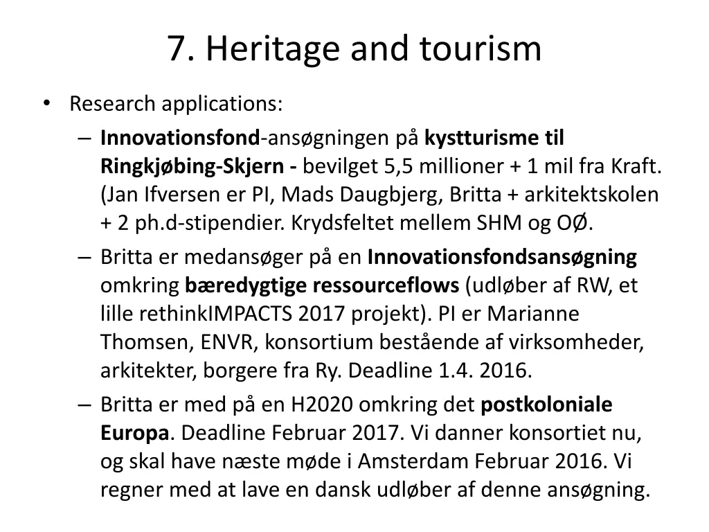 7 heritage and tourism