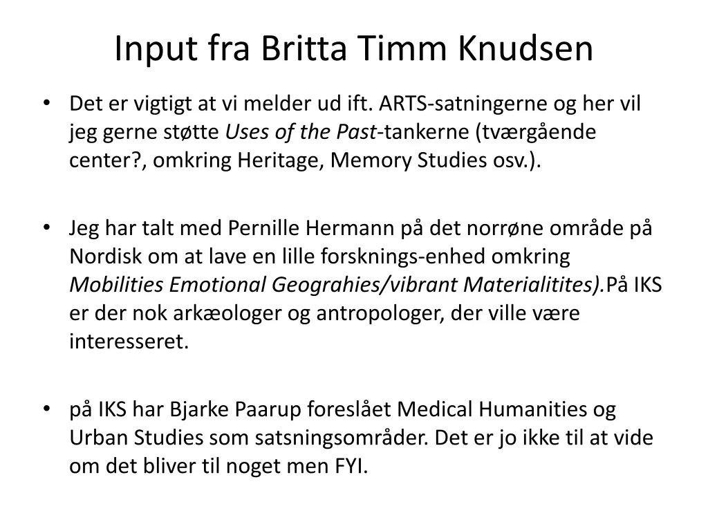 input fra britta timm knudsen