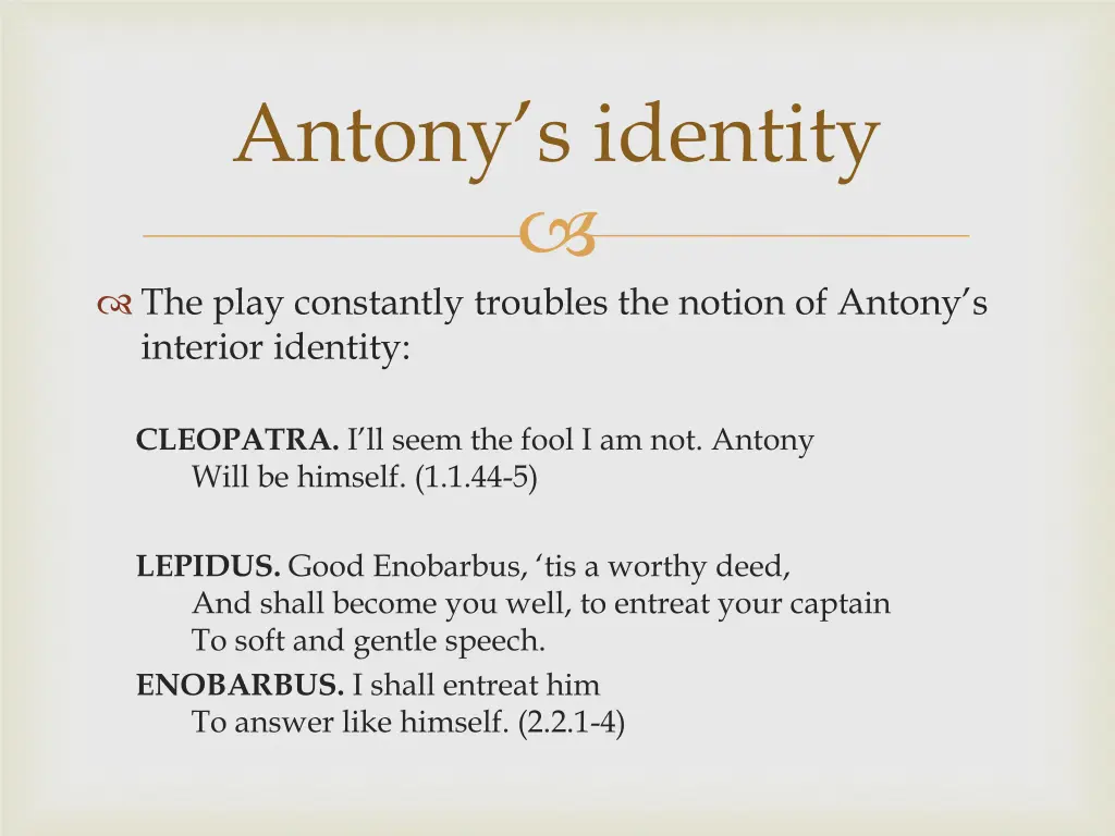 antony s identity