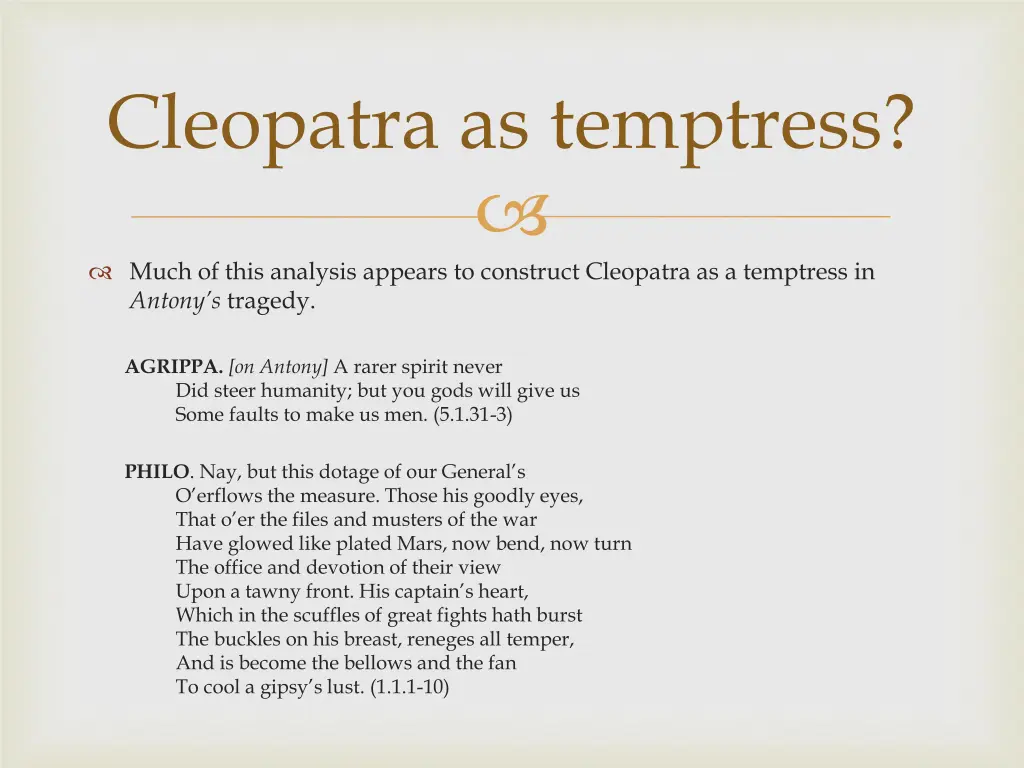 cleopatra as temptress