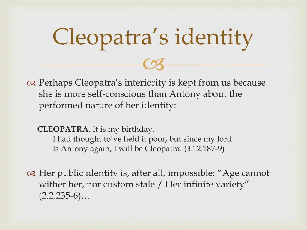 cleopatra s identity