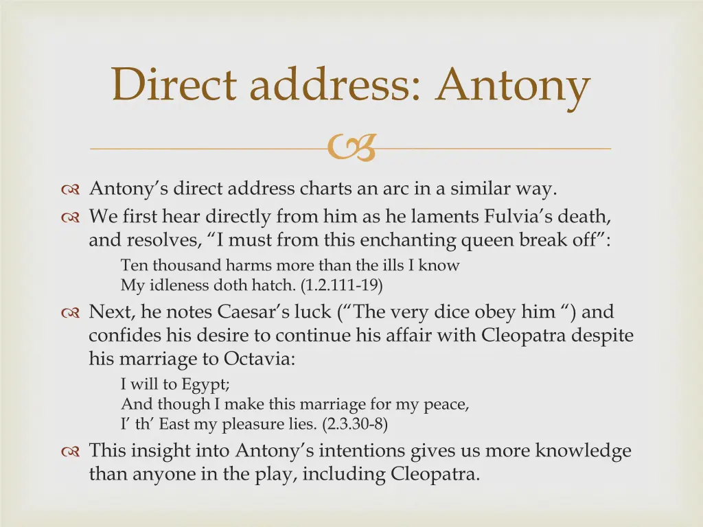 direct address antony