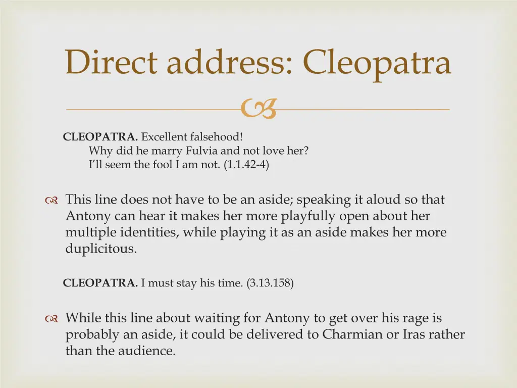 direct address cleopatra