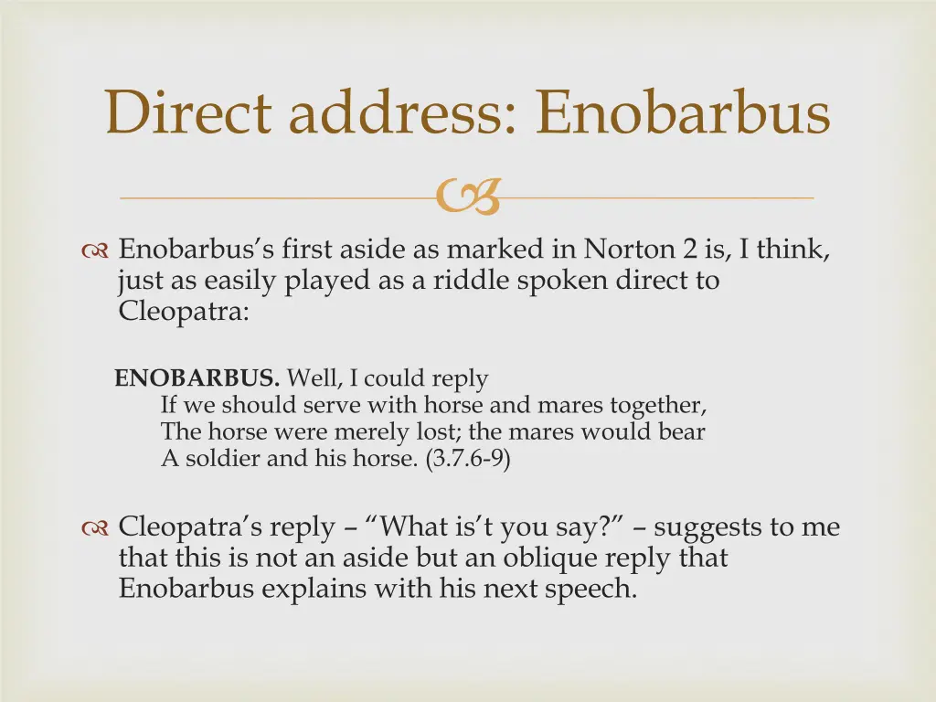 direct address enobarbus