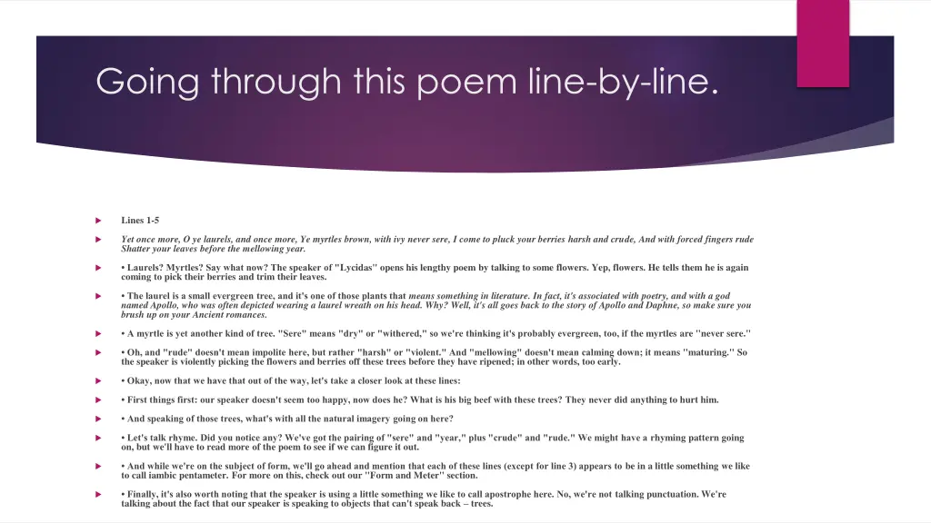 going through this poem line by line