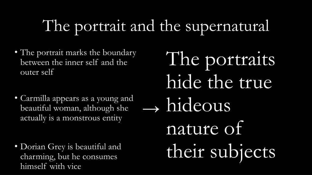 the portrait and the supernatural