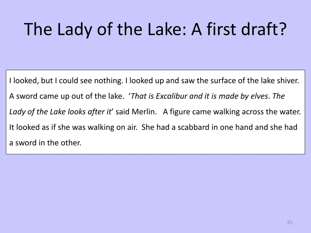 the lady of the lake a first draft