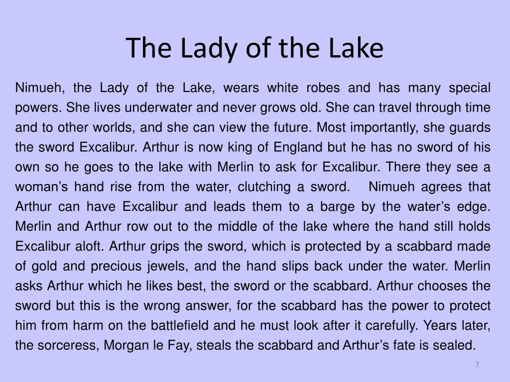 the lady of the lake