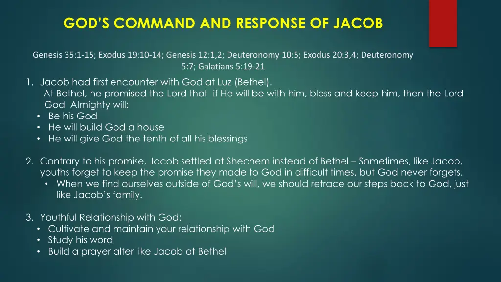 god s command and response of jacob