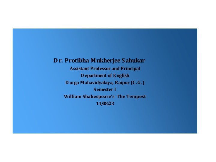 dr protibha mukherjee sahukar assistant professor