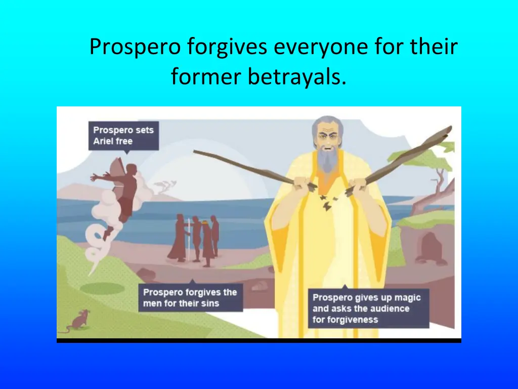 prospero forgives everyone for their former