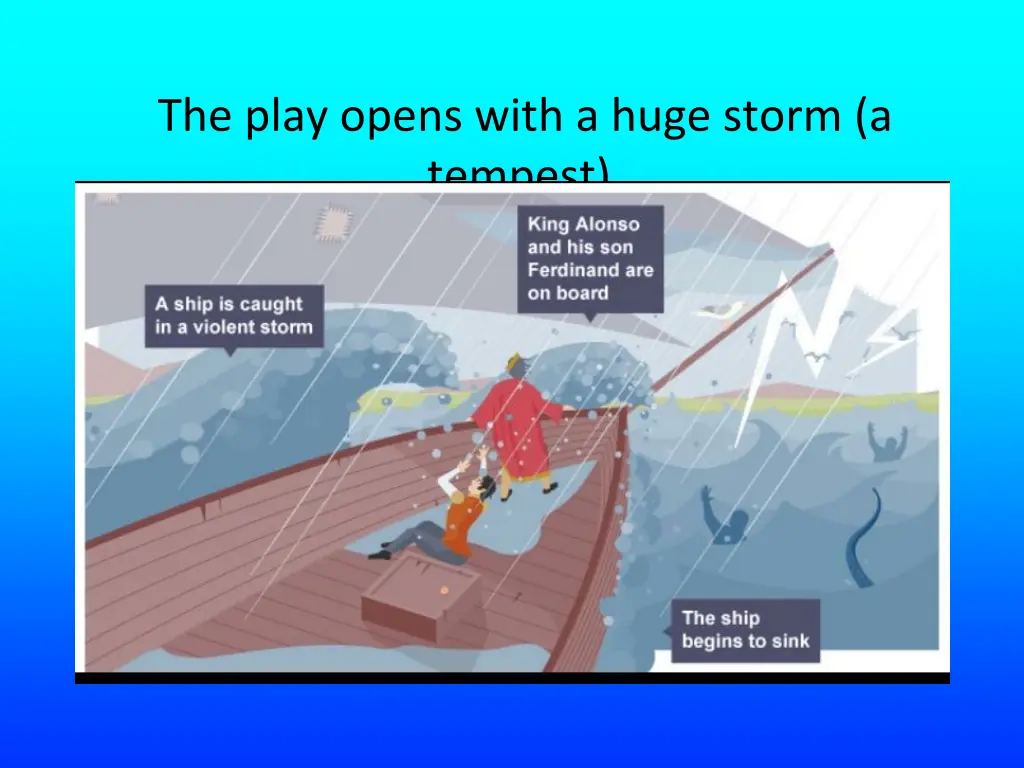 the play opens with a huge storm a tempest