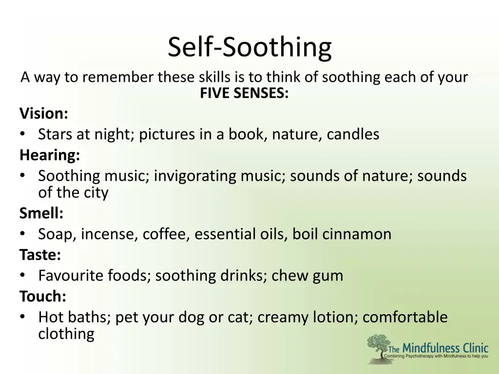 self soothing