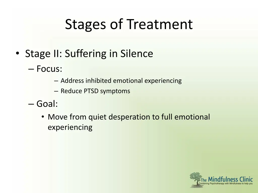 stages of treatment 1