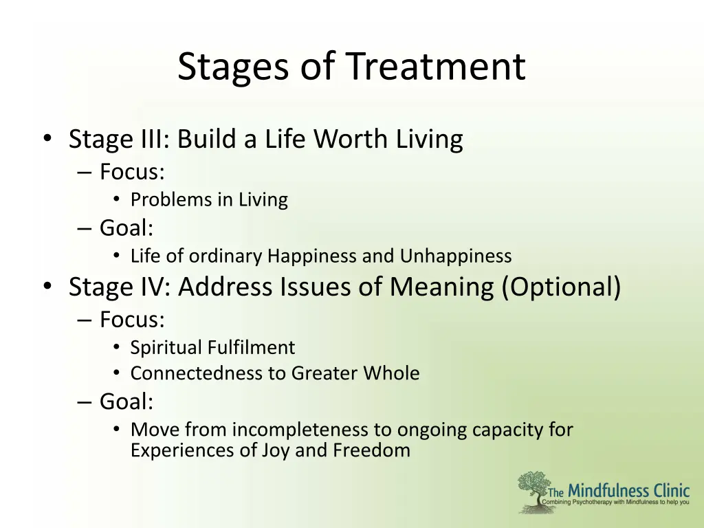 stages of treatment 2