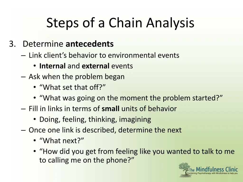 steps of a chain analysis 1