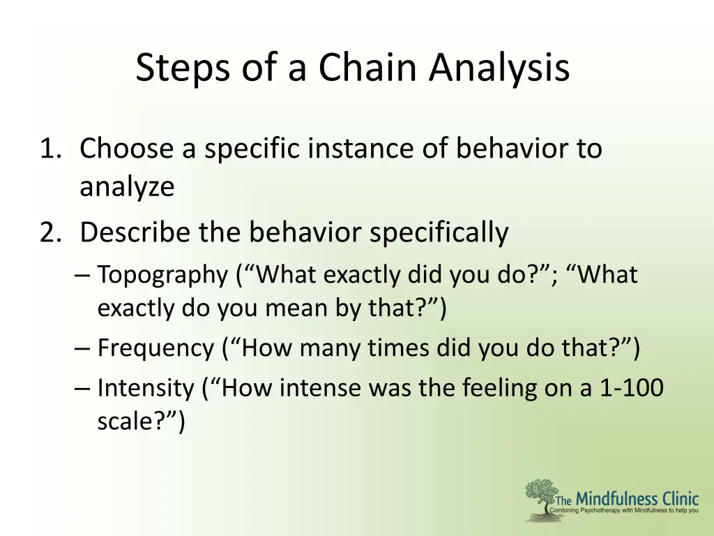 steps of a chain analysis