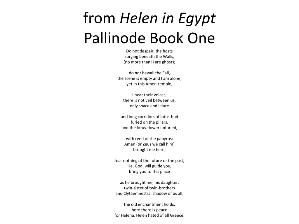 from helen in egypt pallinode book