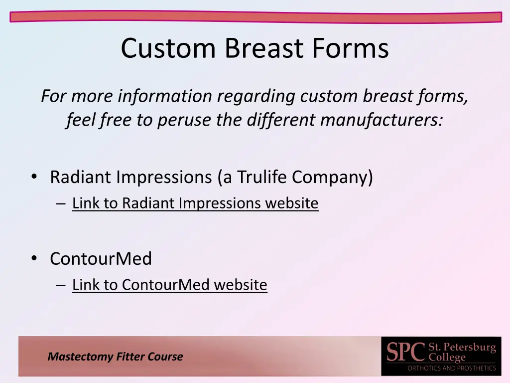 custom breast forms