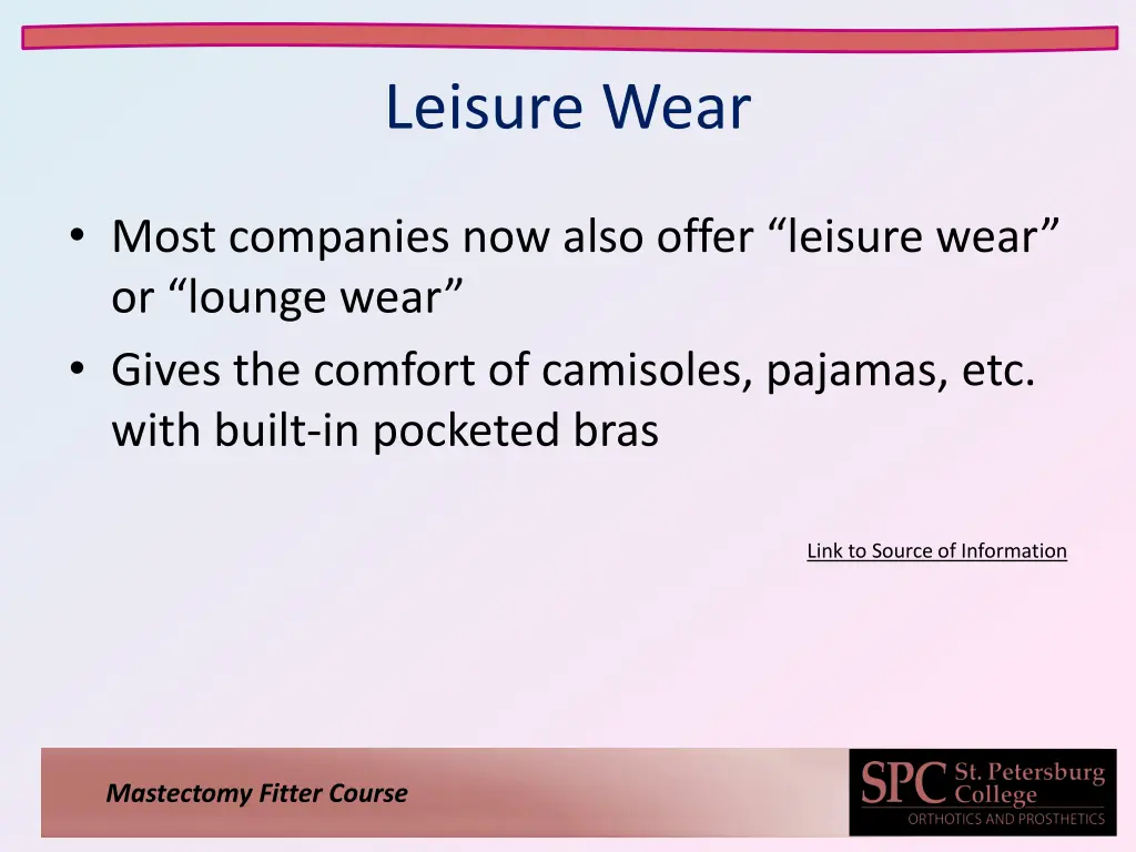 leisure wear