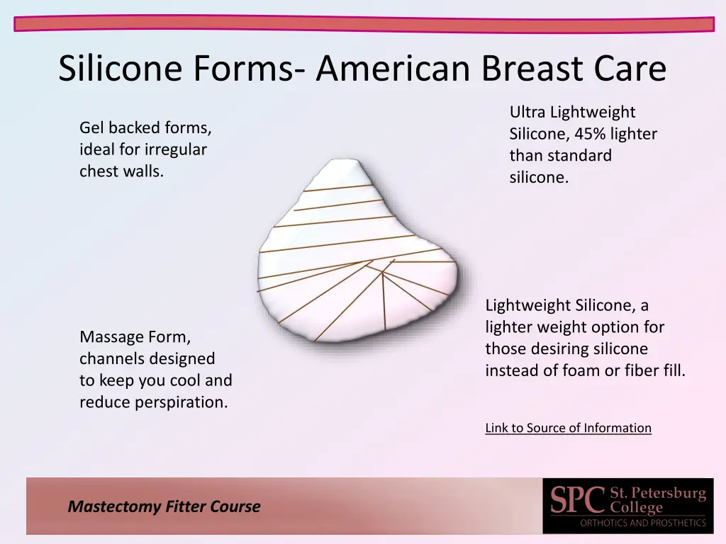 silicone forms american breast care