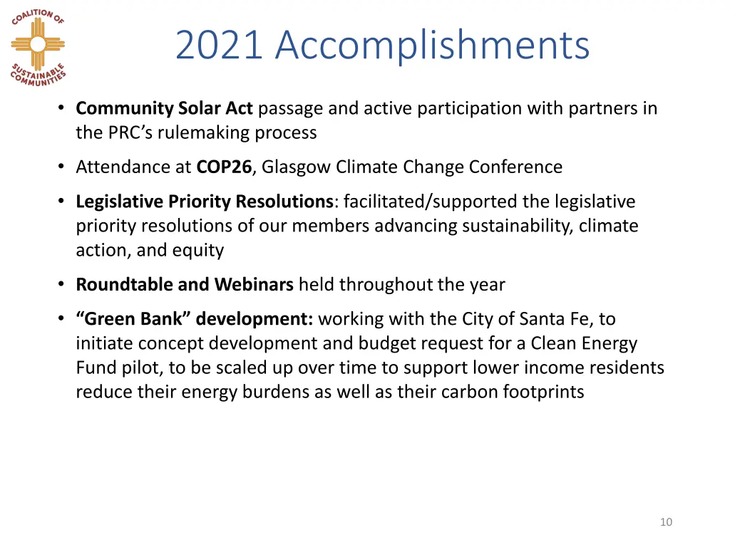 2021 accomplishments