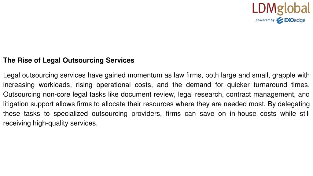 the rise of legal outsourcing services