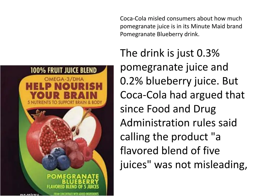 coca cola misled consumers about how much