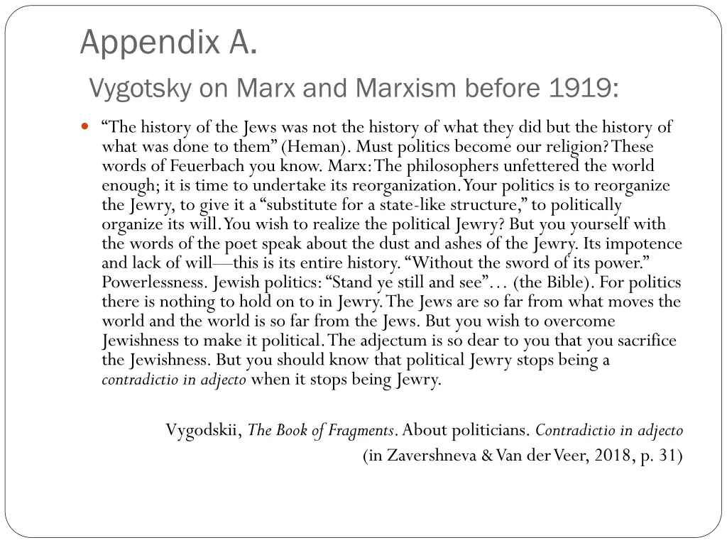 appendix a vygotsky on marx and marxism before