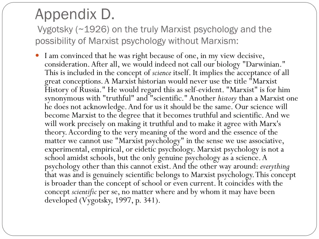 appendix d vygotsky 1926 on the truly marxist 2