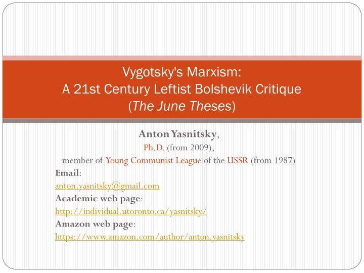 vygotsky s marxism a 21st century leftist