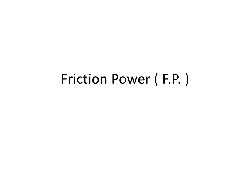 friction power f p