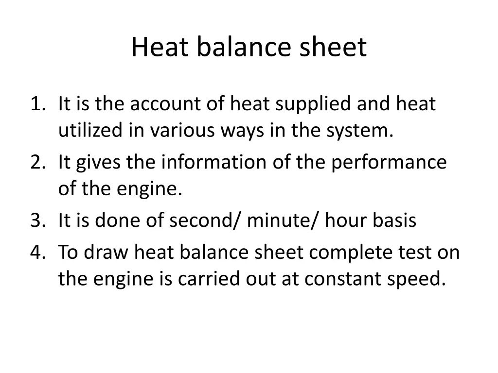 heat balance sheet 1