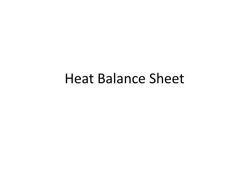 heat balance sheet