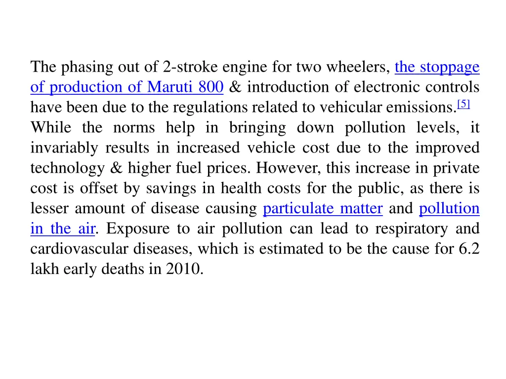 the phasing out of 2 stroke engine