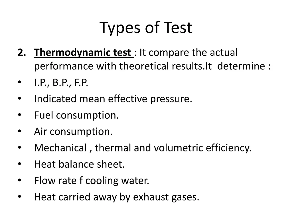 types of test 1