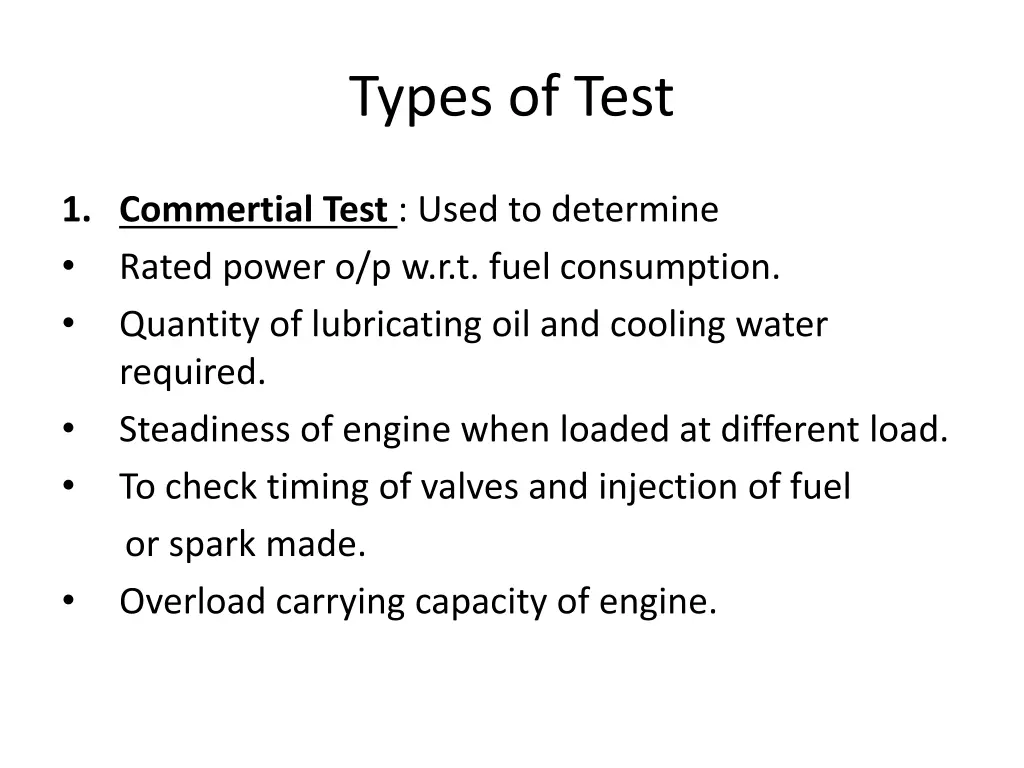 types of test 3