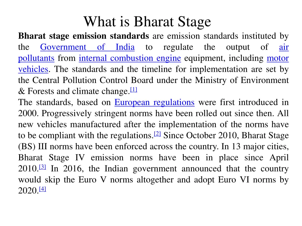 what is bharat stage