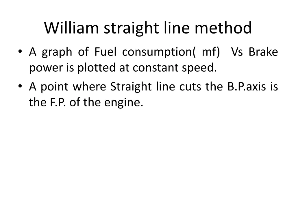 william straight line method a graph of fuel