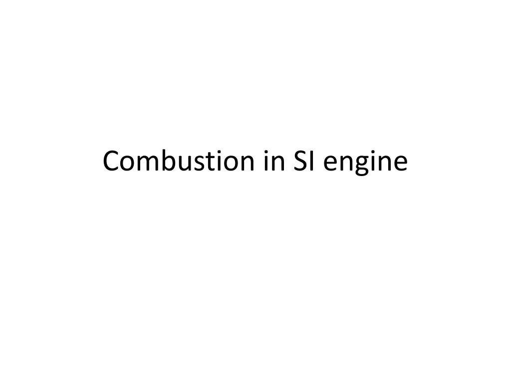 combustion in si engine