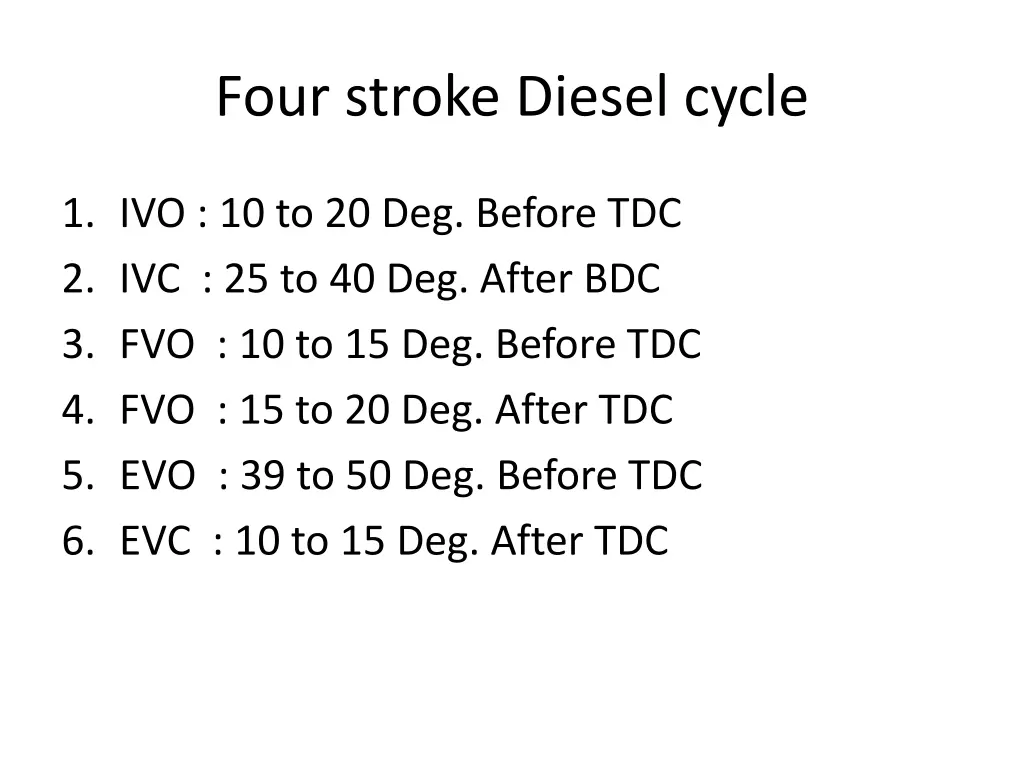 four stroke diesel cycle