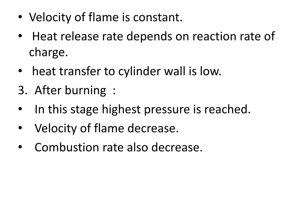 velocity of flame is constant heat release rate