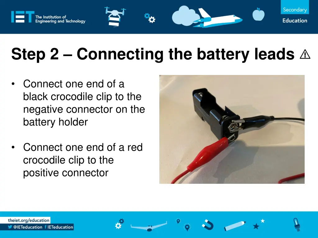 step 2 connecting the battery leads